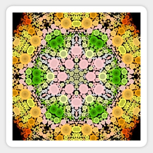 Dot Mandala Flower Pink Green and Yellow Sticker